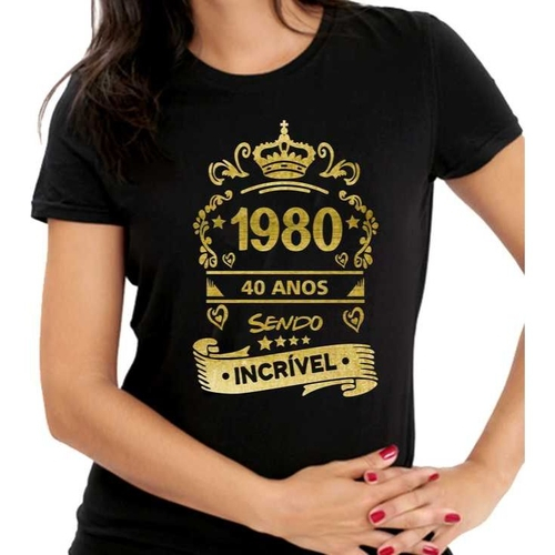 Camiseta 40 anos feminina Clearance
