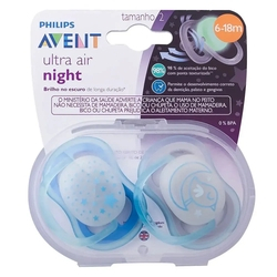 Chupeta Ultra Air Night 6-18m Boys C/2 Philips Avent Menor preço em Chupeta Ultra Air Night 6-18m Boys C/2 Philips Avent