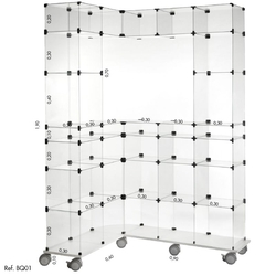 Balcão Quiosque L Modulado em Vidro - 1,20 x 1,90 x 0,90 Menor preço em Balcão Quiosque L Modulado em Vidro - 1,20 x 1,90 x 0,90