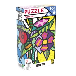 Quebra Cabeça 500 Peças Romero Britto - Flower - Grow Menor preço em Quebra Cabeça 500 Peças Romero Britto - Flower - Grow
