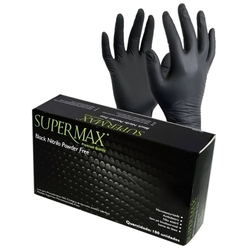 Luva descartável nitrílica preto médio Supermax caixa c/100 Menor preço em Luva descartável nitrílica preto médio Supermax caixa c/100