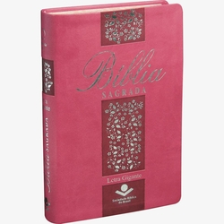 Bíblia Sagrada - Letra Gigante - Almeida Revista e Atualizada - Pink Floral Menor preço em Bíblia Sagrada - Letra Gigante - Almeida Revista e Atualizada - Pink Floral