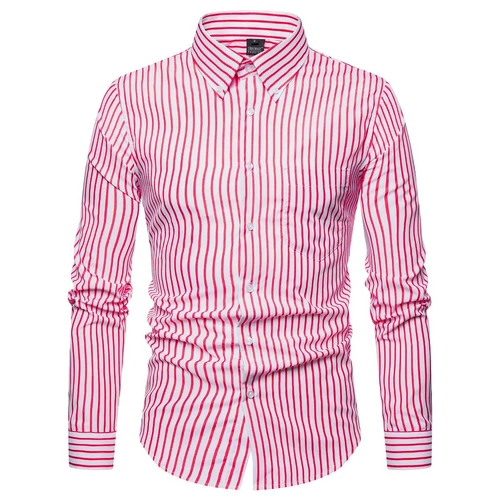 camisa rosa listrada masculina