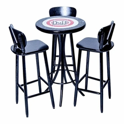 Conjunto De Mesa Bistrô Com 3 Banquetas Azulejo Duff Preto Menor preço em Conjunto De Mesa Bistrô Com 3 Banquetas Azulejo Duff Preto