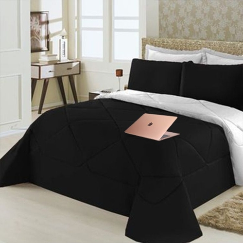 Jogo de cama queen preto e branco Clearance