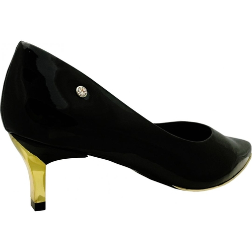 scarpin preto e dourado