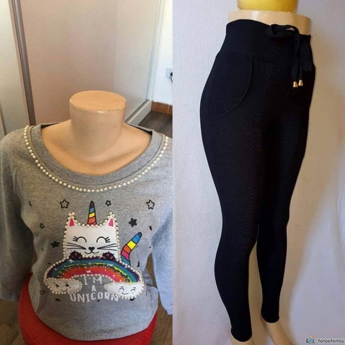 conjunto de calça e blusa ribana