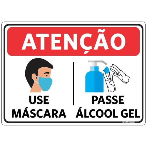 Placa Sinalização Atenção Use Máscara Passe Álcool Gel em Promoção |  Ofertas na Americanas