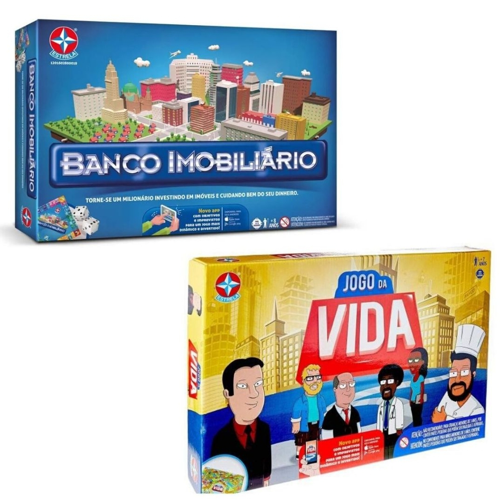 Kit Jogos de Tabuleiro Banco Imobiliário + Detetive + Jogo da Vida + Cara a  Cara