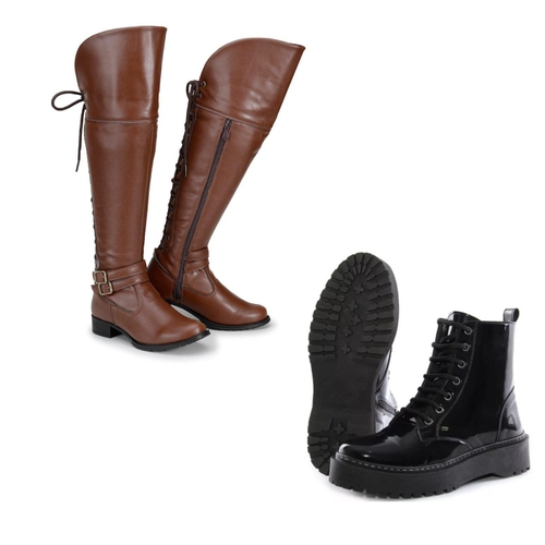bota over the knee plataforma