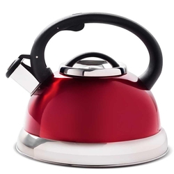 Chaleira Roma Aço Inox Com Apito 2.7 Litros Vermelho Brinox Menor preço em Chaleira Roma Aço Inox Com Apito 2.7 Litros Vermelho Brinox