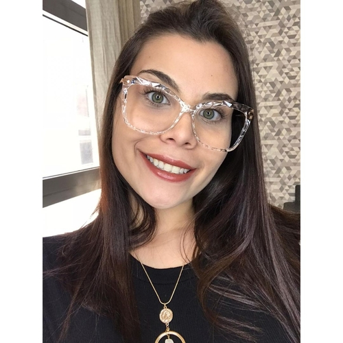 Armação óculos de grau feminina quadrada mirror transparente Clearance