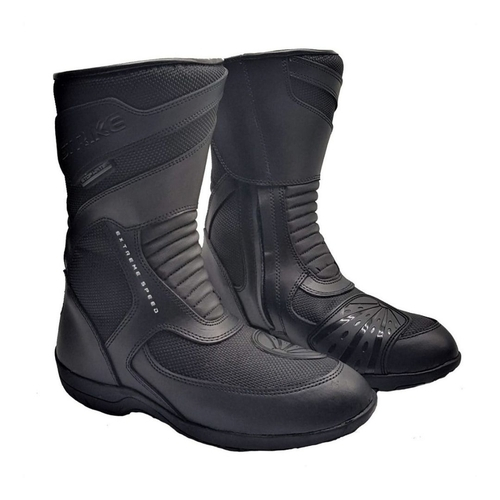 bota motociclista motosafe para motoboy em pvc impermeável preta