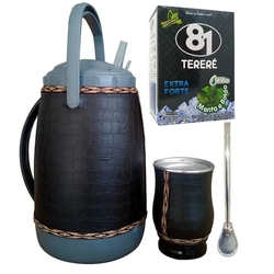 Kit Tereré Revestido em Corino + Bomba Inox 20cm + Erva mate Menor preço em Kit Tereré Revestido em Corino + Bomba Inox 20cm + Erva mate