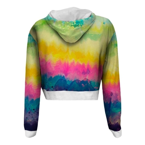 cropped tie dye zip up moletom com capuz