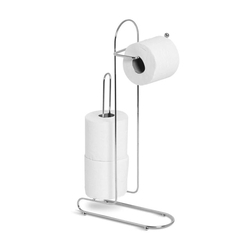 Suporte De Chão Para 4 Papel Higiênico Premium Aço Cromado Menor preço em Suporte De Chão Para 4 Papel Higiênico Premium Aço Cromado
