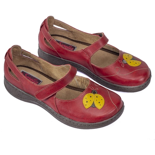 sapato boneca retro vermelho