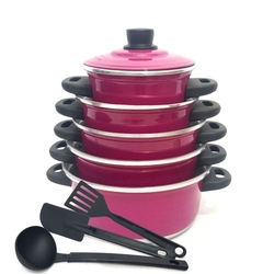 Jogo de Panelas Rosa Pink 5 pçs Espatula Menor preço em Jogo de Panelas Rosa Pink 5 pçs Espatula