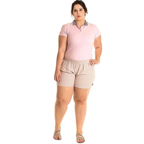 short de tecido plus size