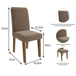 Conjunto de Mesa Clara para Sala de Jantar com 4 Cadeiras Taís Moldura -Cimol - Savana / Offwhite / Pluma Menor preço em Conjunto de Mesa Clara para Sala de Jantar com 4 Cadeiras Taís Moldura -Cimol - Savana / Offwhite / Pluma