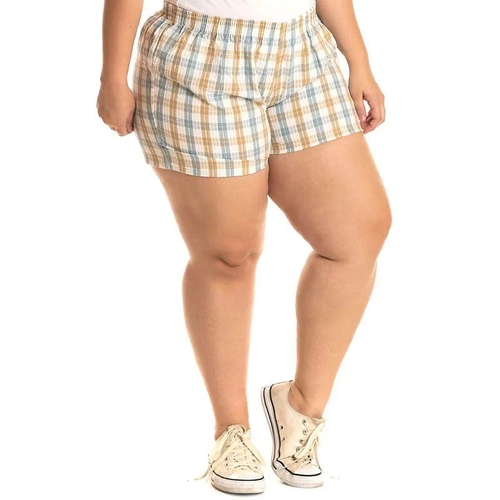 short tecido plus size