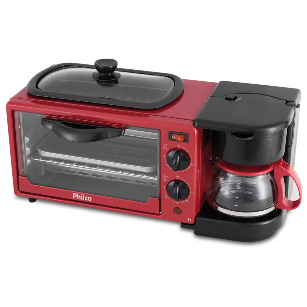 Forno Elétrico Philco 3 em 1 PFE09V Forno -Cafeteira e Grill