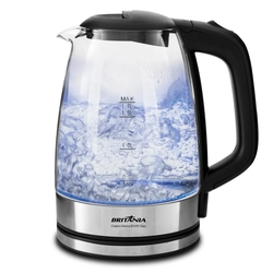 Chaleira Elétrica Britânia 1,7L BCH05 Glass Menor preço em Chaleira Elétrica Britânia 1,7L BCH05 Glass