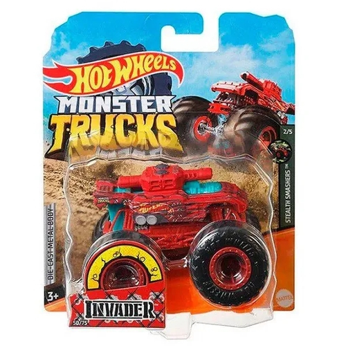 Hot Wheels Monster Trucks Veículo de Brinquedo Invader Die Cast Dragon  Blaster