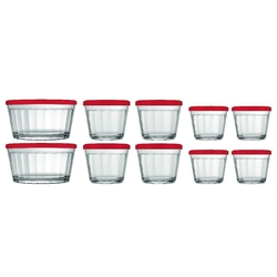 Conjunto Potes Americano Com Tampa - Vermelha 10 Peças Menor preço em Conjunto Potes Americano Com Tampa - Vermelha 10 Peças