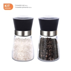 Kit Moedor Sal e Pimenta Bela Home Vidro Pequeno 180ml com 2 unidades Menor preço em Kit Moedor Sal e Pimenta Bela Home Vidro Pequeno 180ml com 2 unidades