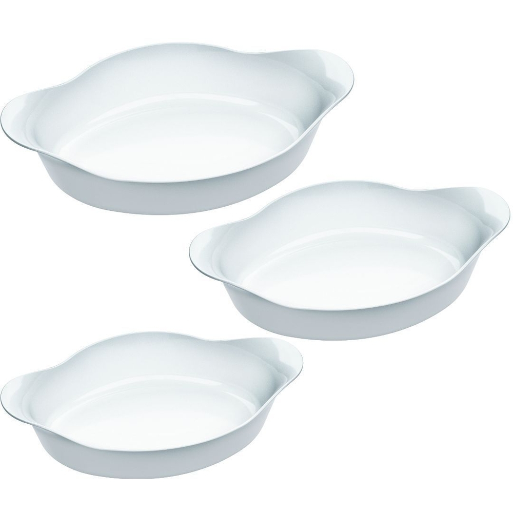 [40% de Cashback] Jogo de Assadeiras Ovais 3 peças - Opaline Marinex