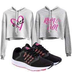 Super Combo de 2 Blusa Cropped Efect tecido quente e confortável com manga longa mais Tênis Feminino Strong Preto sola macia feito para academia e caminhada. é boa?