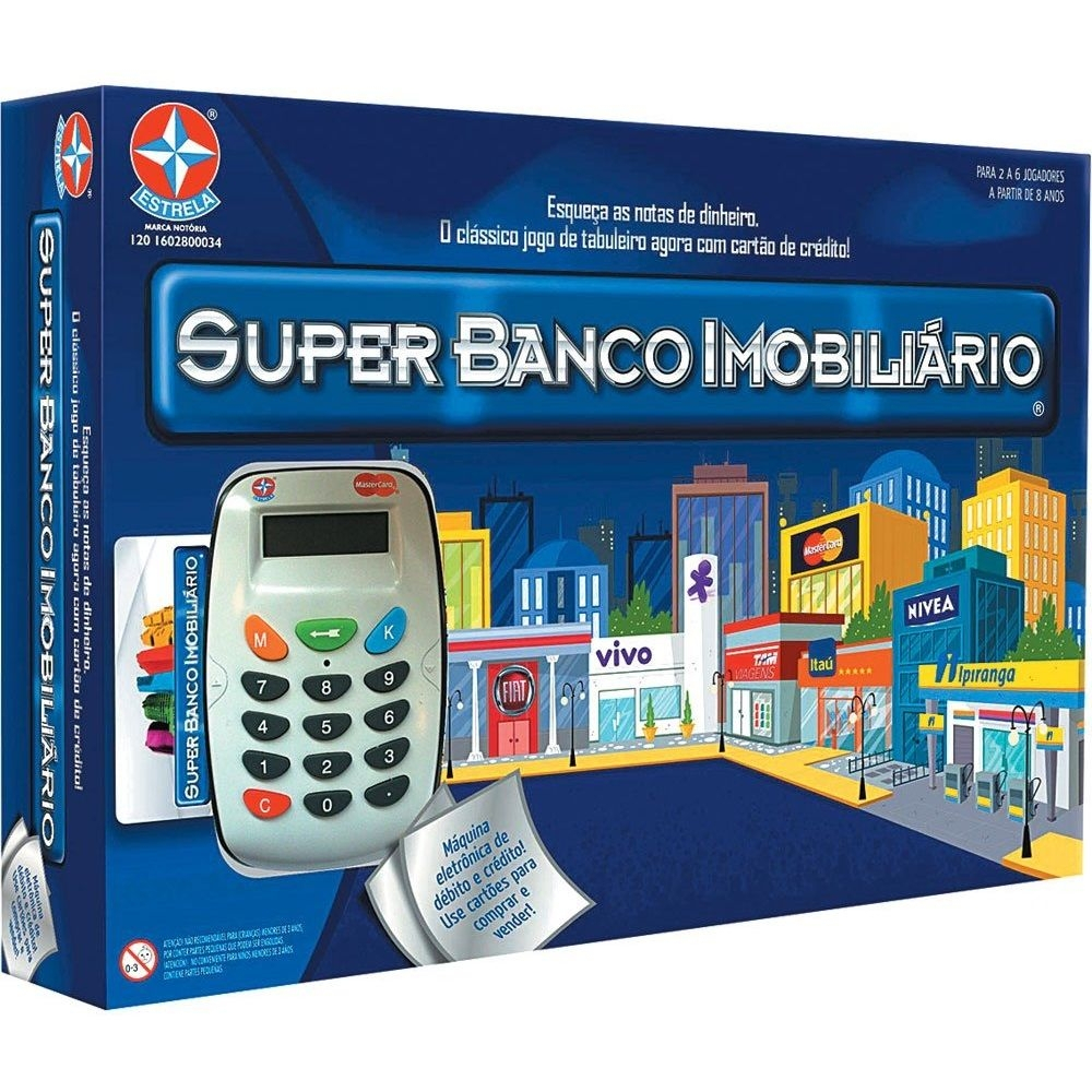 SUPER BANCO IMOBILIARIO TABULEIRO C/ MAQUINA CARTÃO FAMILIA - Lepetiti  Brinquedos