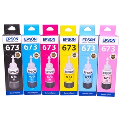 Kit 6 Tintas T673 Epson L800 L805 Ll810 L1800 L850 Originais Menor preço em Kit 6 Tintas T673 Epson L800 L805 Ll810 L1800 L850 Originais