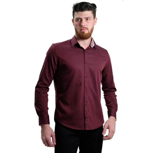 camisa social marsala