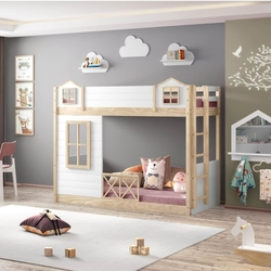 Beliche Infantil Montessoriana Garden c/Janelinhas - Natural Menor preço em Beliche Infantil Montessoriana Garden c/Janelinhas - Natural