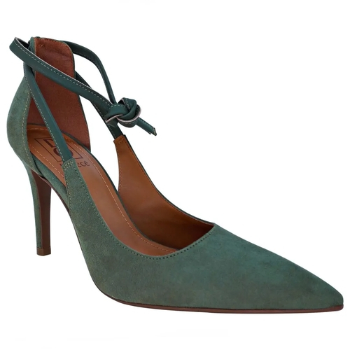 sapato scarpin verde musgo