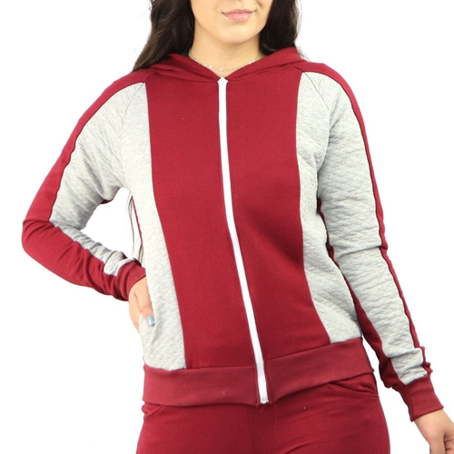 ladies red zip up moletom com capuz