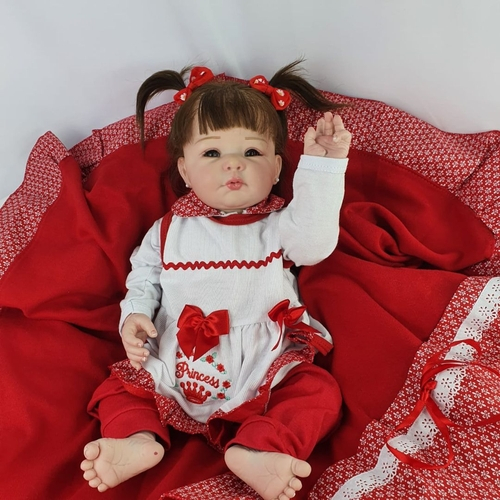 Boneca Bb bebê Reborn Reborne Menina Realista Envio Imediato Vestido De  Princesa Vermelho em Promoção na Americanas