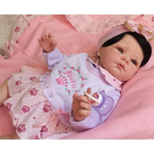 Bebe Tipo Reborn Princesa Morena Fofinha Com 12 Acessórios no Shoptime