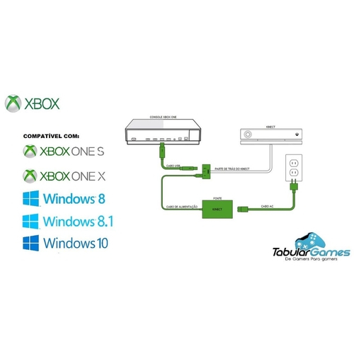 SENSOR KINECT XBOX ONE S / XBOX ONE X / PC + JOGO - Tabular Games