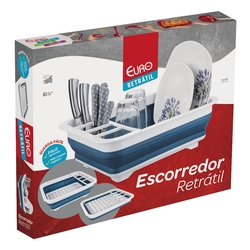 Escorredor De Pratos Retratil Azul Menor preço em Escorredor De Pratos Retratil Azul