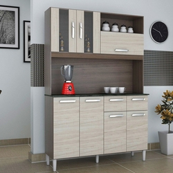 Kit Cozinha Ellen 7 Portas e 2 gavetas - Poquema Menor preço em Kit Cozinha Ellen 7 Portas e 2 gavetas - Poquema