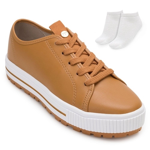 tenis flatform moleca caramelo