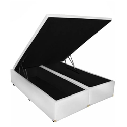 Cama Box Baú Bipartido Premium Master Box Design Casal 138 X 188 X 40 Corino Branco (Tampo Inteiro) Menor preço em Cama Box Baú Bipartido Premium Master Box Design Casal 138 X 188 X 40 Corino Branco (Tampo Inteiro)