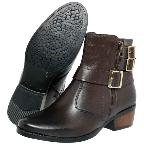 bota cano baixo com fivelas