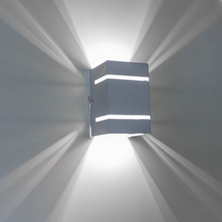 Menor preço em kit 6x Arandela Branca + LED 5W 6000K luminária Externa Parede Muro 2 Focos Frisos Fachos St327