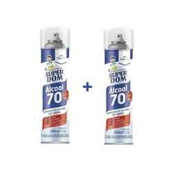Álcool Spray 70 Super Dom 300ml 2 UnidadeS Menor preço em Álcool Spray 70 Super Dom 300ml 2 UnidadeS