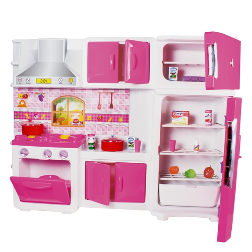 Cozinha Infantil Barbie C/ Panelinhas + Roupa Completa Jogo