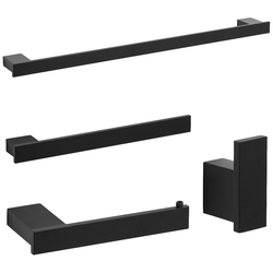 Kit De Acessórios Para Banheiro Preto Fosco Master 4 Peças Menor preço em Kit De Acessórios Para Banheiro Preto Fosco Master 4 Peças